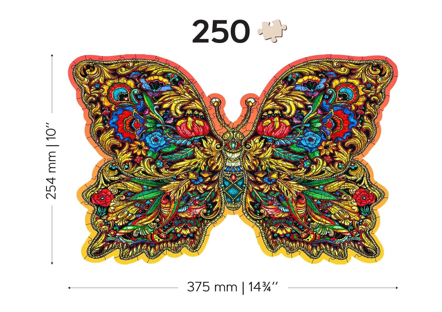 Puinen palapeli ainutlaatuisilla elementeillä "Royal Wings" Wooden Puzzle 250 pcs / Wooden.city hinta ja tiedot | Palapelit | hobbyhall.fi