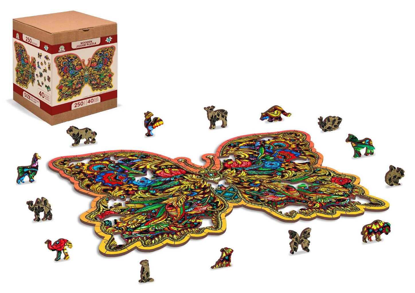 Puinen palapeli ainutlaatuisilla elementeillä "Royal Wings" Wooden Puzzle 250 pcs / Wooden.city hinta ja tiedot | Palapelit | hobbyhall.fi