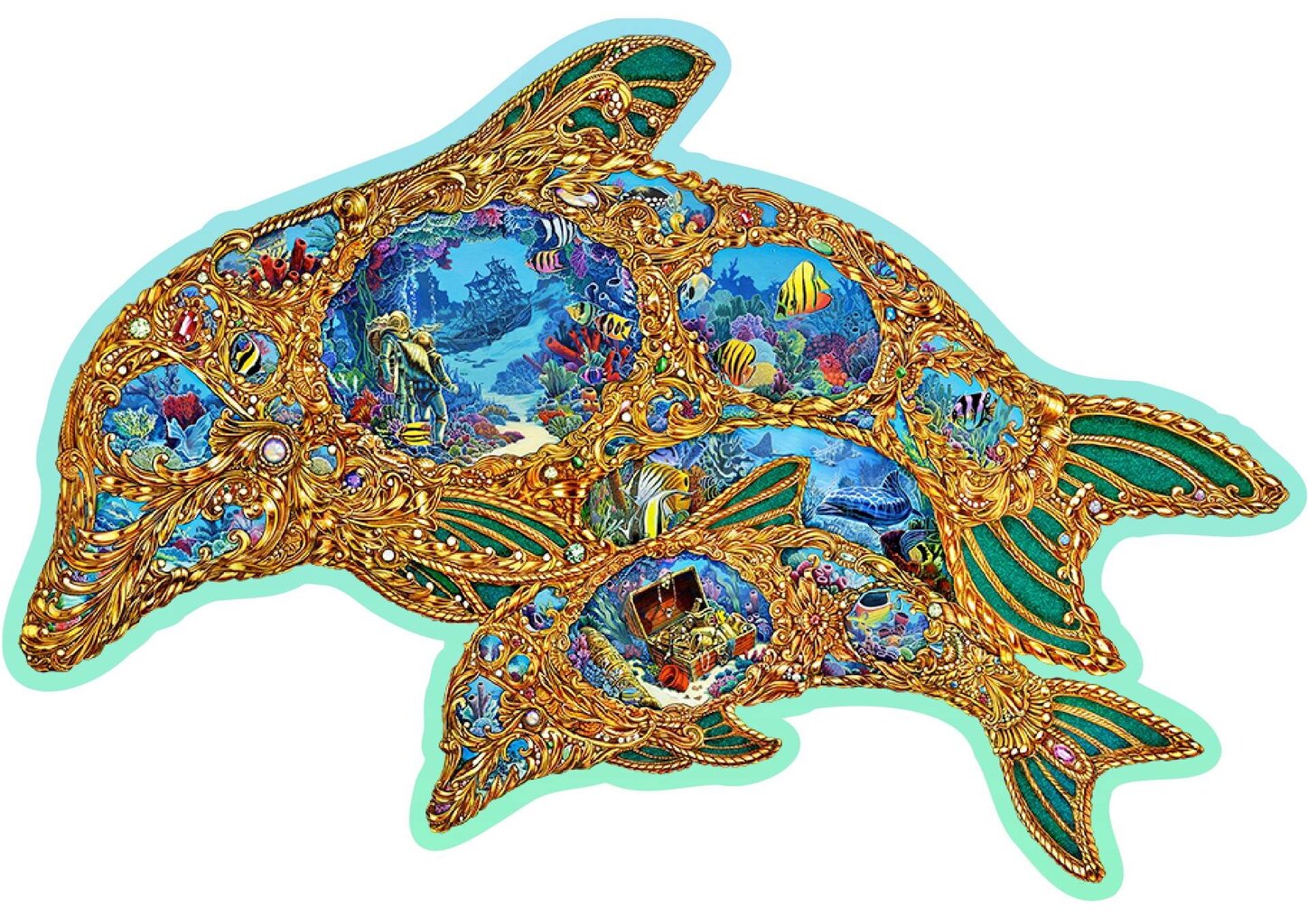 Puinen palapeli ainutlaatuisilla elementeillä "Jewels of the Sea" Wooden Puzzle 250 pcs / Wooden.city hinta ja tiedot | Palapelit | hobbyhall.fi