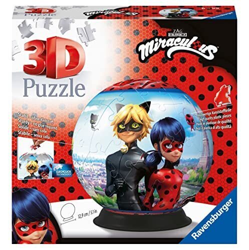 Ravensburger ihmeelliset tarinat Ladybug & Cat Noir 3D -palapalapelistä 6 -vuotiaille lapsille - 72 kappaletta - ei liimaa vaadita hinta ja tiedot | Palapelit | hobbyhall.fi