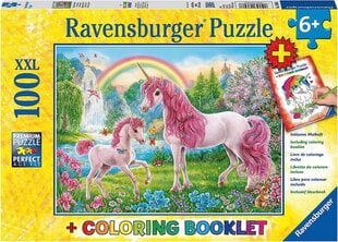 Ravensburger Kinder Puzzle - 13698 Magic Unicorns - Yksisarvinen palapeli lapsille 6 vuodesta, 100 osaa XXL -muodossa, mukaan lukien maalikirja hinta ja tiedot | Palapelit | hobbyhall.fi