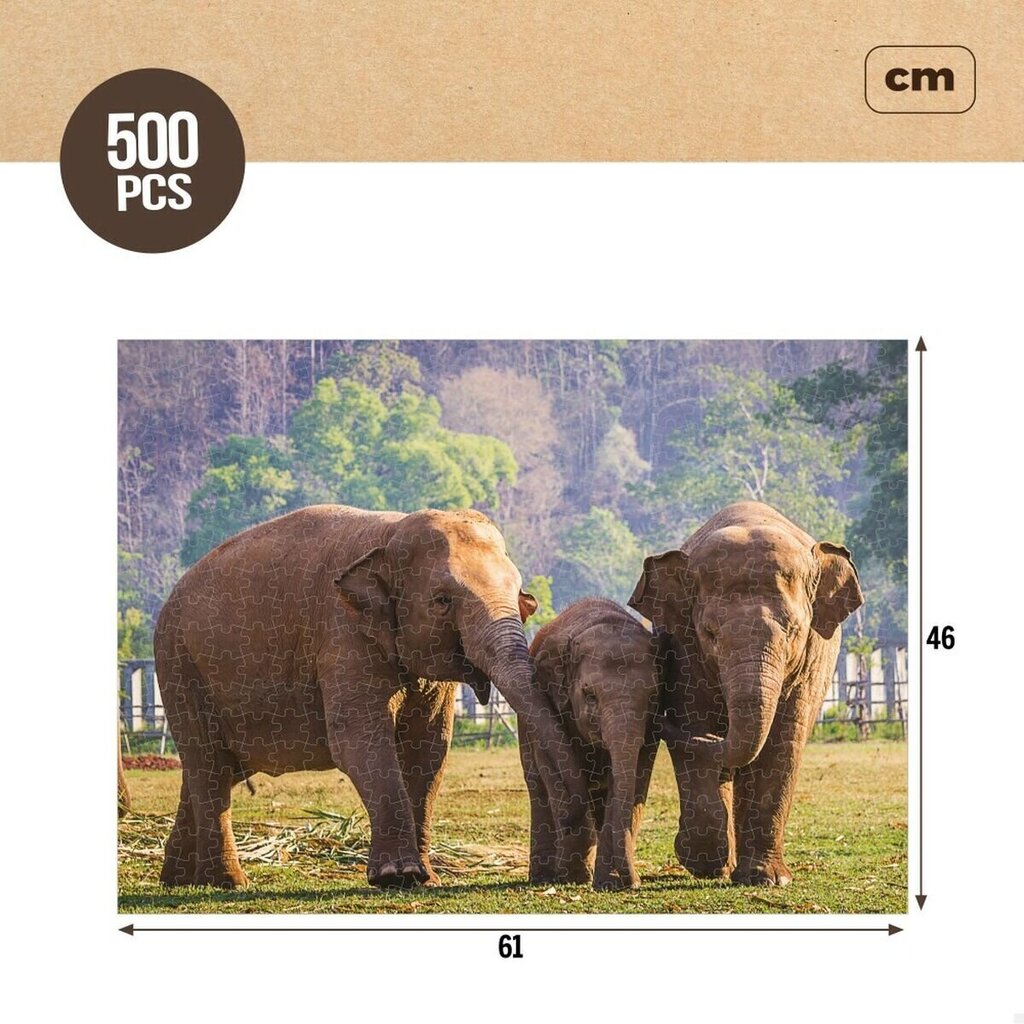 Palapeli Colorbaby Elephants 500 d. hinta ja tiedot | Palapelit | hobbyhall.fi