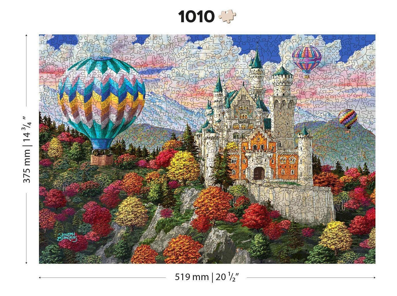 Puinen palapeli ainutlaatuisilla elementeillä "The Neuschwanstein Castle" Wooden Puzzle 1000 pcs / Wooden.city hinta ja tiedot | Palapelit | hobbyhall.fi