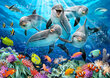 Puinen palapeli ainutlaatuisilla elementeillä "Happy Dolphins" Wooden Puzzle 1000 pcs / Wooden.city hinta ja tiedot | Palapelit | hobbyhall.fi