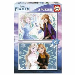 2 palapelin setti Educa Frozen (Islanti), 20 d. hinta ja tiedot | Palapelit | hobbyhall.fi