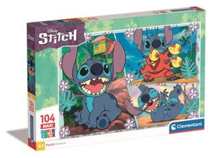 CLEMENTONI palapeli 104 maxi Disney Stitch 23776 hinta ja tiedot | Palapelit | hobbyhall.fi