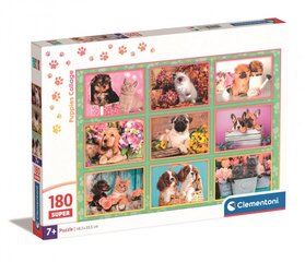 CLEMENTONI palapeli 180 SuperKolor Puppies kollaasi 29788 hinta ja tiedot | Palapelit | hobbyhall.fi