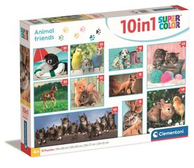 CLEMENTONI palapeli 10in1 SuperKolor Animal ystävät 20283 hinta ja tiedot | Palapelit | hobbyhall.fi