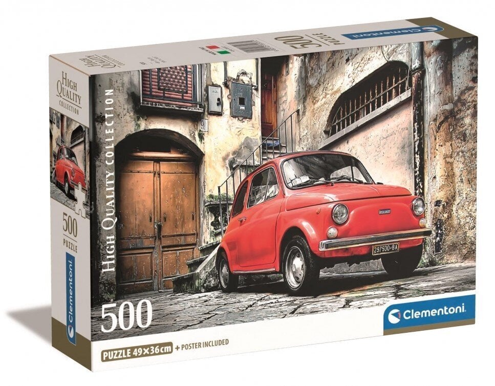 Punainen Cinquecento -palapeli, Clementoni, 500 osaa hinta ja tiedot | Palapelit | hobbyhall.fi