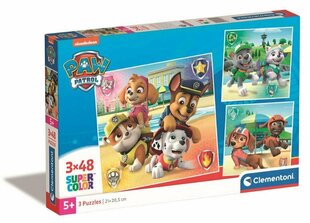 CLEMENTONI palapeli 3x48 SuperKolor Square Paw Patrol 25301 hinta ja tiedot | Palapelit | hobbyhall.fi