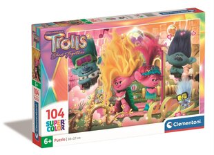 CLEMENTONI palapeli 104 SuperKolor Trolls 3 27268 hinta ja tiedot | Palapelit | hobbyhall.fi