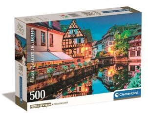 CLEMENTONI palapeli 500 Kompakti Strasbourgin vanhakaupunki 35544 hinta ja tiedot | Palapelit | hobbyhall.fi