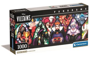 CLEMENTONI palapeli 1000 Panorama Compact Villains 39872 hinta ja tiedot | Palapelit | hobbyhall.fi