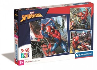 CLEMENTONI palapeli 3x48 SuperKolor SpiderMan 25316 hinta ja tiedot | Palapelit | hobbyhall.fi