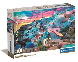 CLEMENTONI palapeli 500 Compact Greece View 35540 hinta ja tiedot | Palapelit | hobbyhall.fi