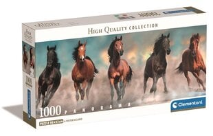 CLEMENTONI palapeli 1000 Panorama Compact Horses 39875 hinta ja tiedot | Palapelit | hobbyhall.fi