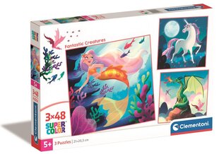 CLEMENTONI palapeli 3x48 SuperKolor FantasticCreat.25319 hinta ja tiedot | Palapelit | hobbyhall.fi