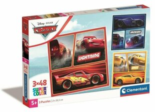 Clementoni palapeli 3x48 SuperKolor Cars 25305 hinta ja tiedot | Palapelit | hobbyhall.fi