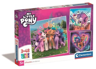 CLEMENTONI palapeli 3x48 SuperKolor MyLittlePony 25322 hinta ja tiedot | Palapelit | hobbyhall.fi