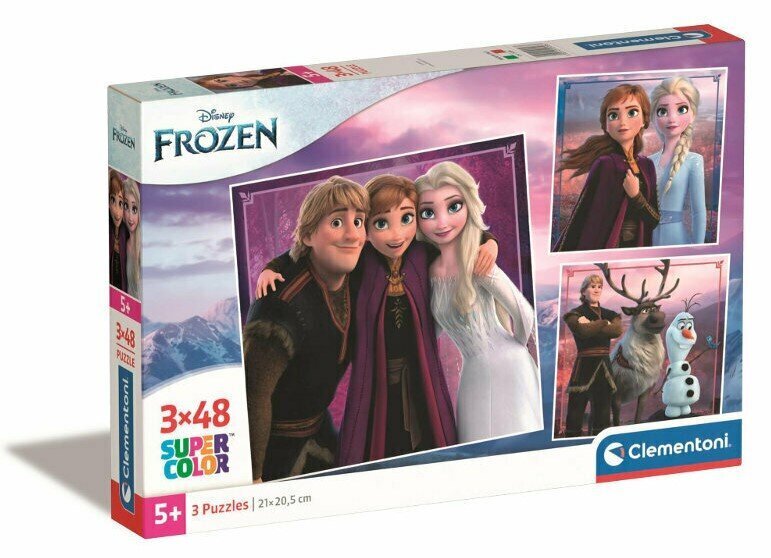 CLEMENTONI palapeli 3x48 Square Frozen 25306 hinta ja tiedot | Palapelit | hobbyhall.fi