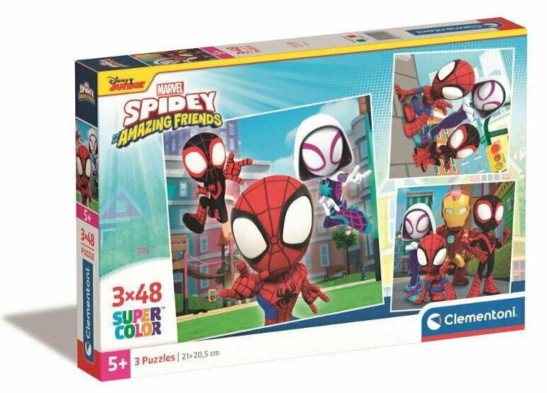 CLEMENTONI palapeli 3x48 SuperKolor Square Spidey&...25294 hinta ja tiedot | Palapelit | hobbyhall.fi