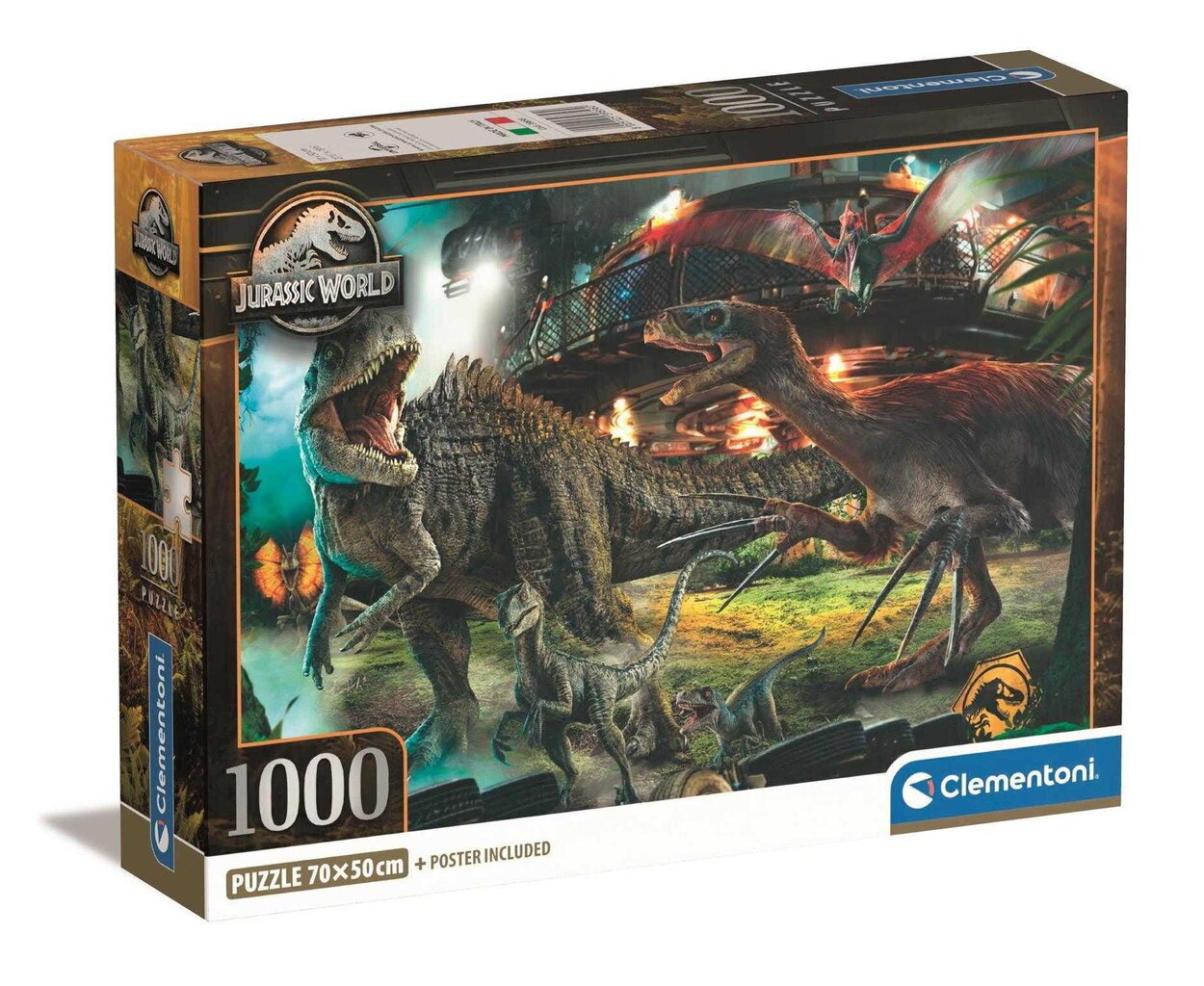 CLEMENTONI palapeli 1000 Compact Jurassic World 39856 hinta ja tiedot | Palapelit | hobbyhall.fi