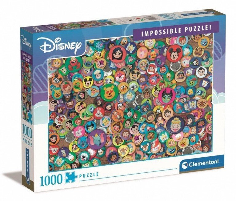 Palapeli Clementoni 1000 palaa, Disney Impossible 39830 hinta ja tiedot | Palapelit | hobbyhall.fi