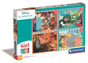 Clementoni 4in1 palapeli Disney Classic 21523 hinta ja tiedot | Palapelit | hobbyhall.fi