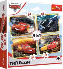 Palapeli-sarja 4 in 1 Autot, Trefl Cars. hinta ja tiedot | Palapelit | hobbyhall.fi