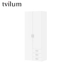 Tvilum Space -vaatekaappi, 2 ovea, 3 laatikkoa, 200 cm hinta ja tiedot | Kaapit | hobbyhall.fi