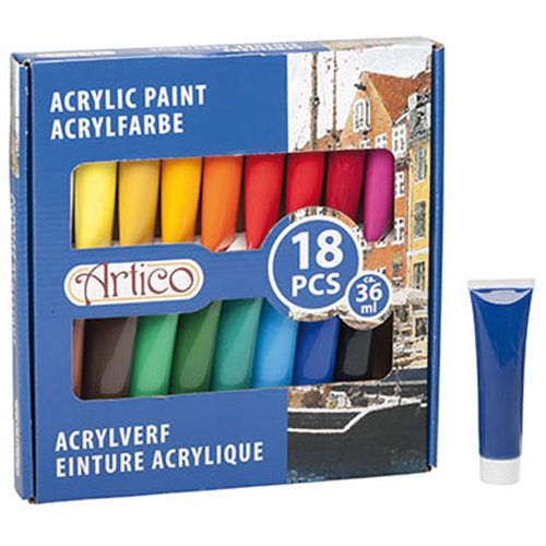 Artico akryylimaali, 18x36 ml hinta ja tiedot | Taide- ja askartelutarvikkeet | hobbyhall.fi