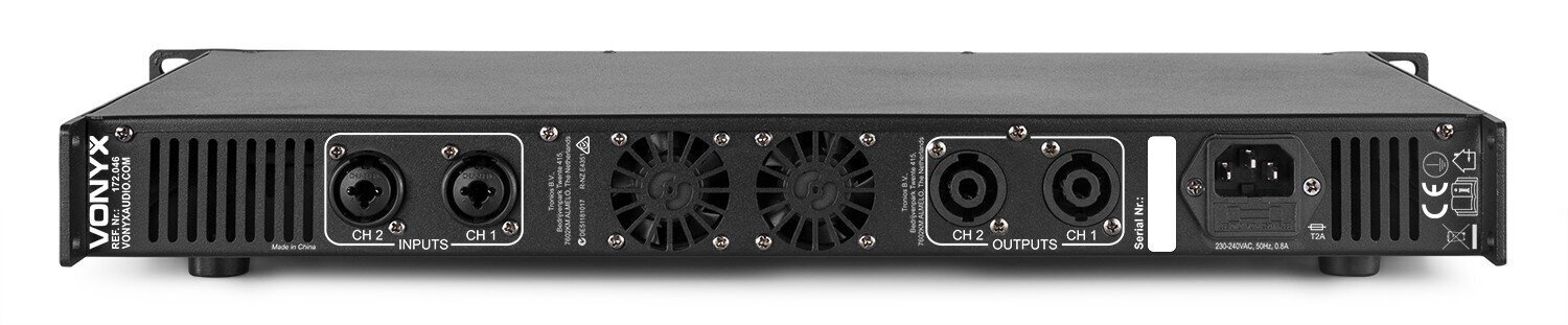 Vonyx VDA1000 PA vahvistin 1U 2x 500W hinta ja tiedot | Kaiuttimet ja soundbarit | hobbyhall.fi