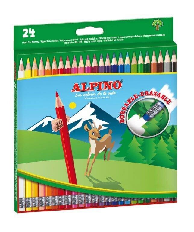 Värikynät Alpino Erasable, 24 väriä hinta ja tiedot | Taide- ja askartelutarvikkeet | hobbyhall.fi