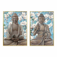 Maalaus DKD Home Decor 51,5 x 3,5 x 71,5 cm Buddha Itämainen (2 osaa) hinta ja tiedot | Taulut | hobbyhall.fi