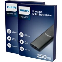 Philips Ulkoinen SSD 250 Gt Ultra speed Space harmaa hinta ja tiedot | Kovalevyt | hobbyhall.fi