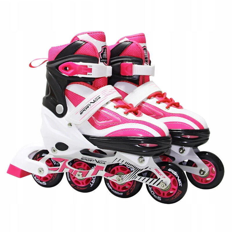 Säädettävät rullaluistimet SportVida Inline, koko 31-34, pinkki/valkoinen hinta ja tiedot | Rullaluistimet | hobbyhall.fi