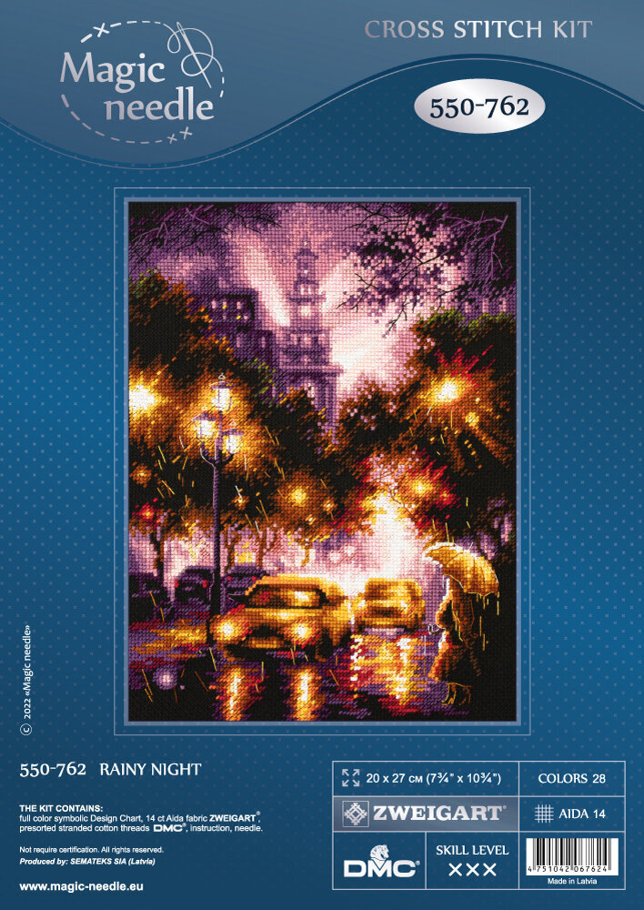 Ristipistopakkaukset Magic Needle "Rainy Night" 550-762 hinta ja tiedot | Kirjontatarvikkeet | hobbyhall.fi