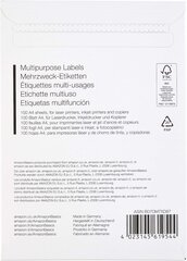 Amazon Basics - Universal -osoiteominaisuudet, 199,6 mm x 289,1 mm, 100 kaaria, 1 etiketti keulaa kohti, 100 etikettiä hinta ja tiedot | Toimistotarvikkeet | hobbyhall.fi