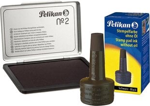 Pelikan 331777 leimatyyny 2, liotettu, 110x 70 mm, musta (turhautuminen -vapaa pakkaus) (leimatyyny + postimerkkimaali, musta) hinta ja tiedot | Toimistotarvikkeet | hobbyhall.fi