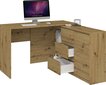 Kirjoituspöytä NORE Plus lipastolla, ruskea hinta ja tiedot | Tietokonepöydät ja työpöydät | hobbyhall.fi