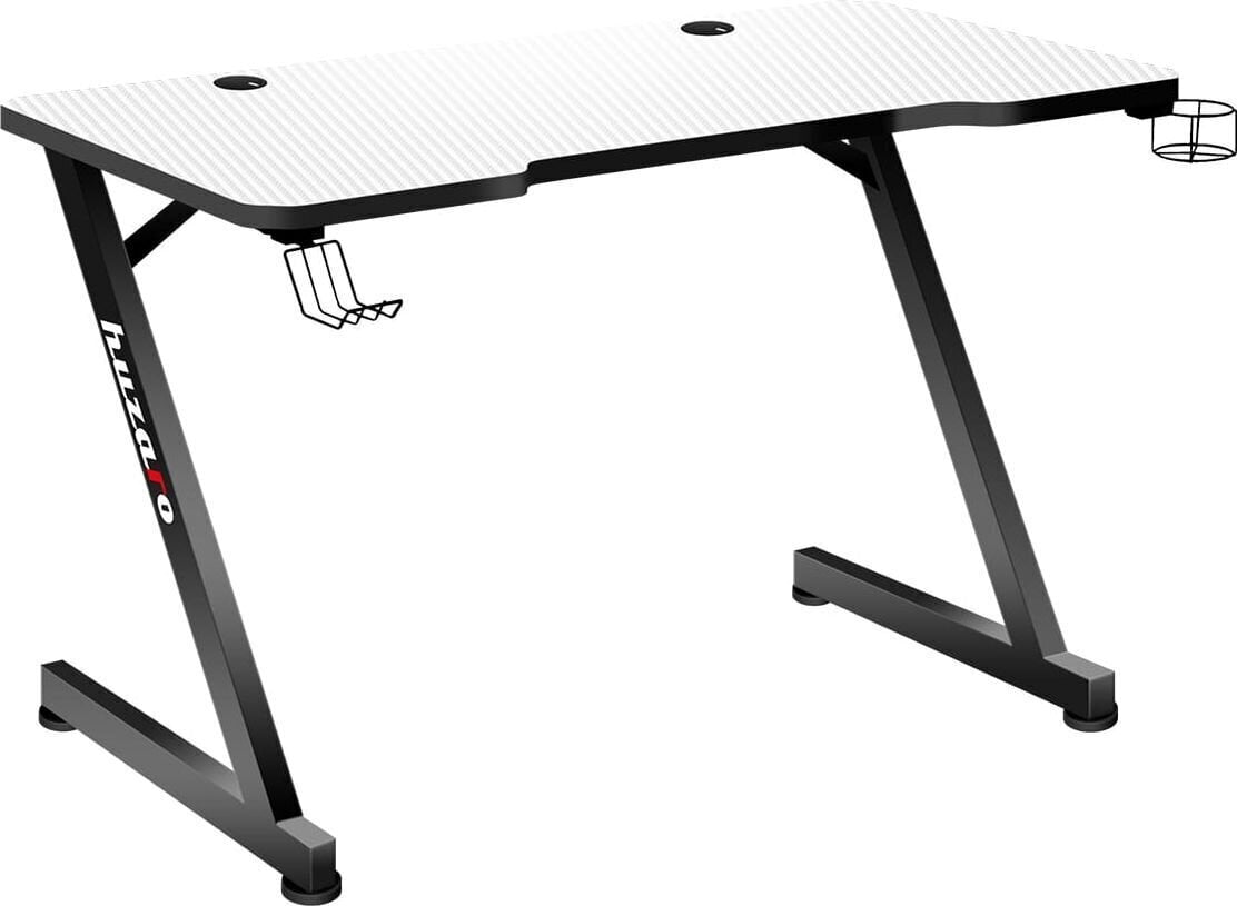 Pelipöytä Huzaro Hero 2.5, valkoinen / musta hinta ja tiedot | Tietokonepöydät ja työpöydät | hobbyhall.fi