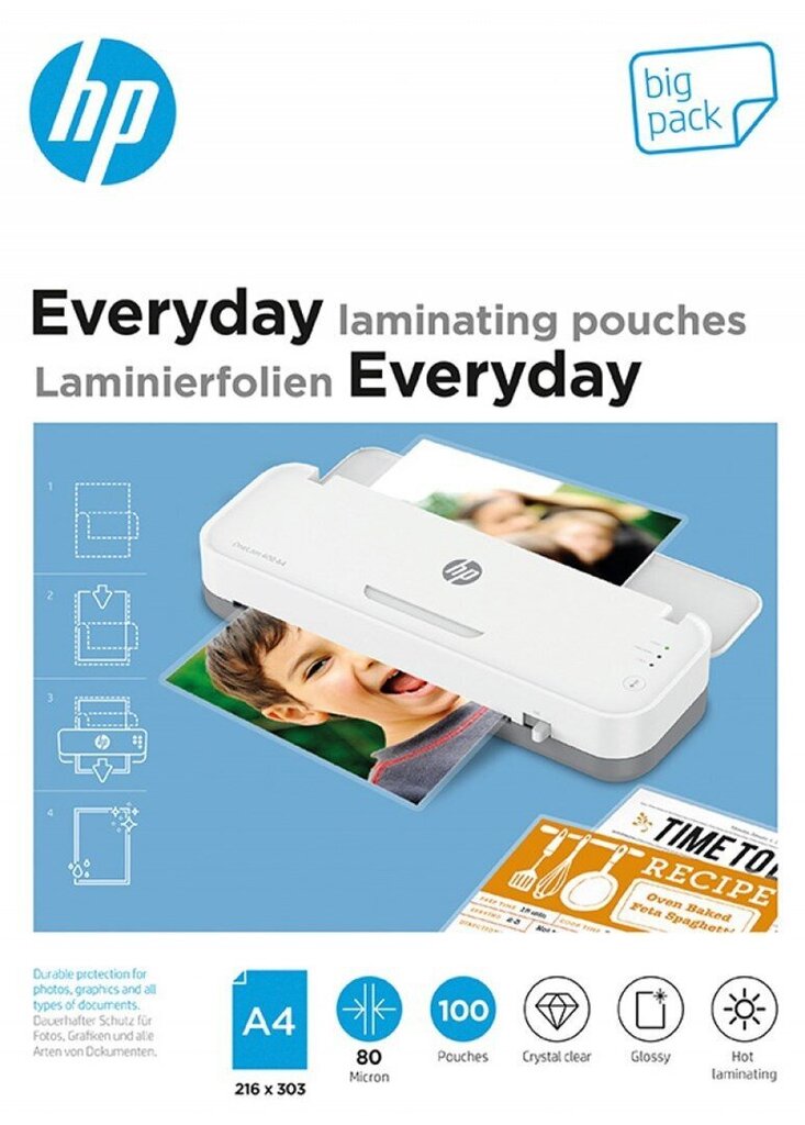 Laminointikalvo HP Everyday A4 80 g/m, 100 kpl hinta ja tiedot | Toimistotarvikkeet | hobbyhall.fi