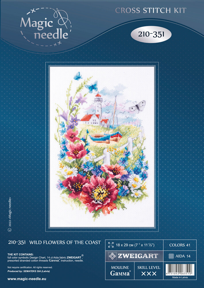 Ristipistopakkaukset Magic Needle "Wild Flowers of the Coast" 210-351 hinta ja tiedot | Kirjontatarvikkeet | hobbyhall.fi