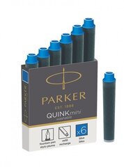 Pitkät mustekapselit Parker Quink, sininen, 5 kpl. hinta ja tiedot | Kirjoitusvälineet | hobbyhall.fi