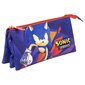 Kolmiosainen kynäkotelo Sonic, sininen hinta ja tiedot | Penaalit | hobbyhall.fi