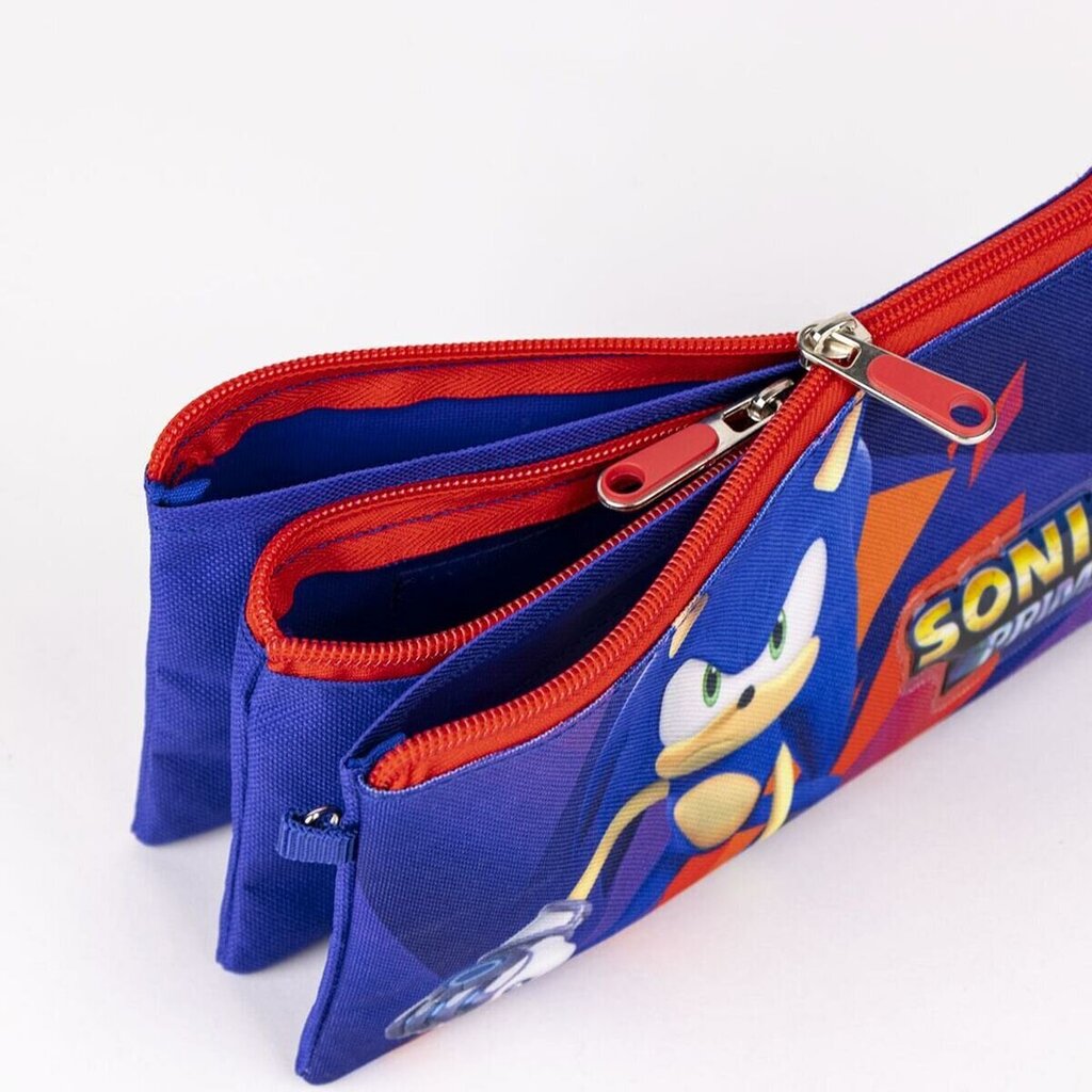 Kolmiosainen kynäkotelo Sonic, sininen hinta ja tiedot | Penaalit | hobbyhall.fi