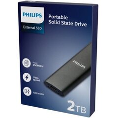 Philips External SSD 2TB Ultra speed Space harmaa hinta ja tiedot | Ulkoiset kovalevyt | hobbyhall.fi