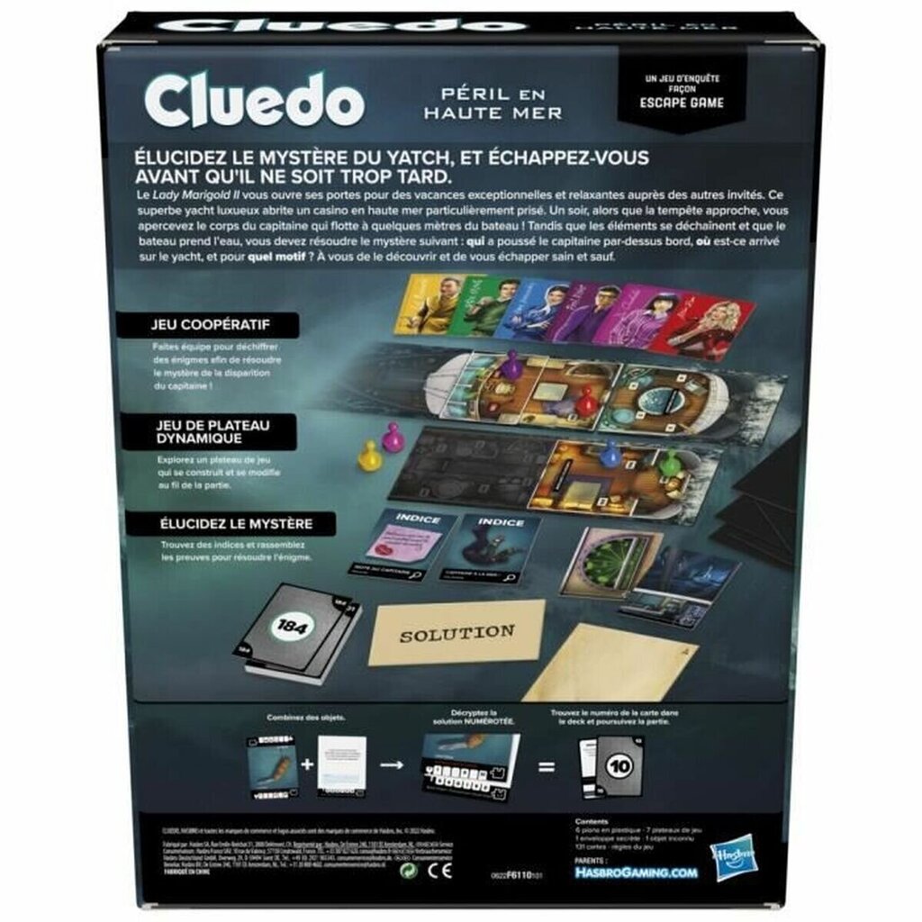 Lautapeli Hasbro Cluedo Péril en Haute Mer, FR hinta ja tiedot | Lautapelit ja älypelit | hobbyhall.fi