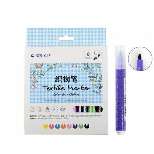 Tekstiilimerkit TEXTILE MARKER, 8 gb. hinta ja tiedot | Taide- ja askartelutarvikkeet | hobbyhall.fi