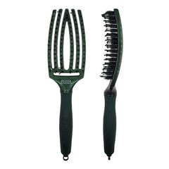 Olivia Garden Fingerbrush Midnight Desert Green Emerald Harja villisian harjaksella, Medium hinta ja tiedot | Hiusharjat, kammat ja sakset | hobbyhall.fi